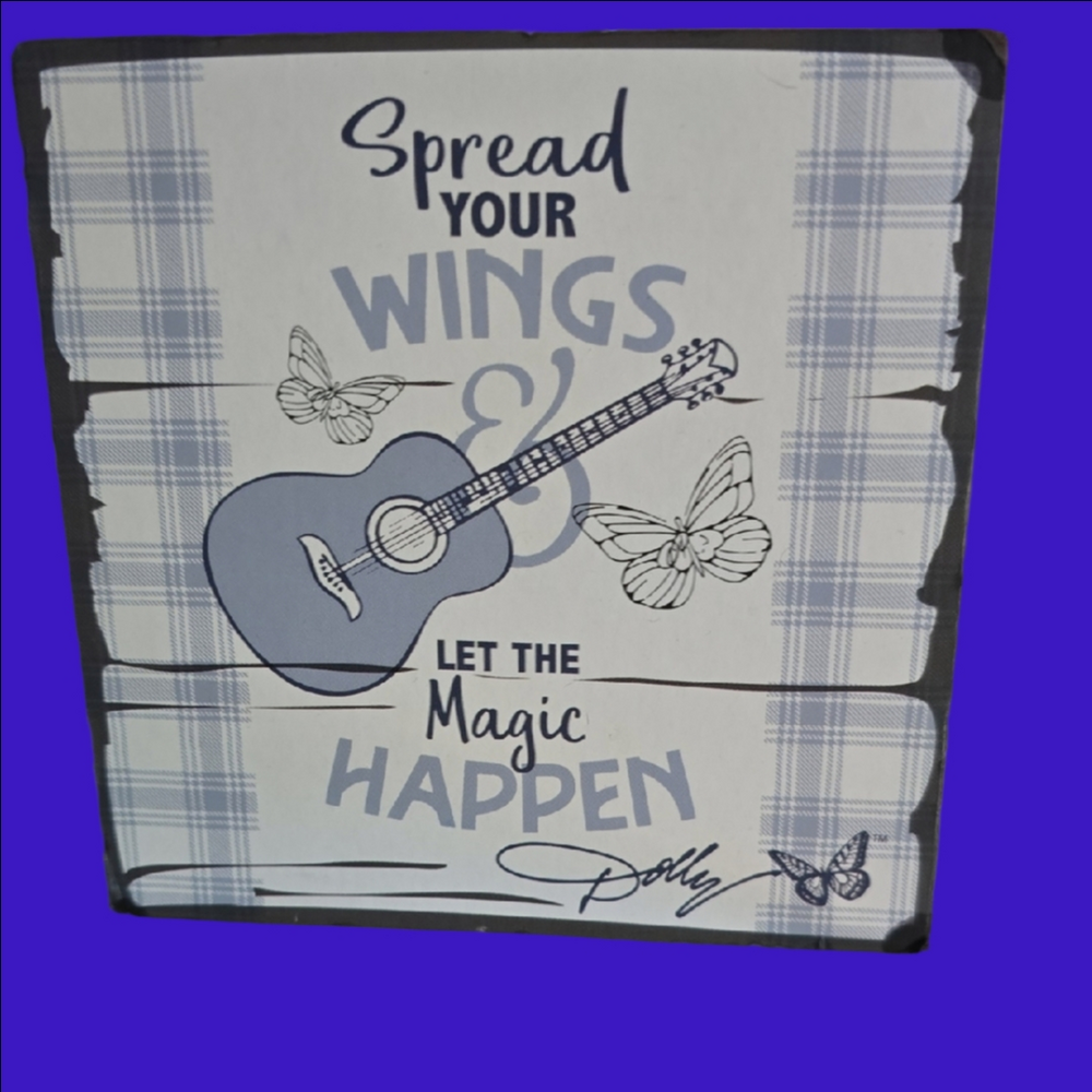 "Spread Your Wings & Let the Magic Happen" Decorative Sign - Blue